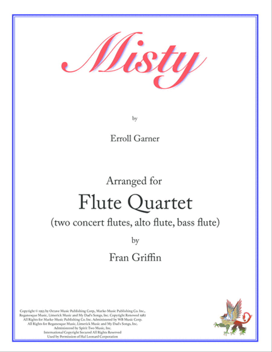 Misty Woodwind Quartet scores gallery preview page 1