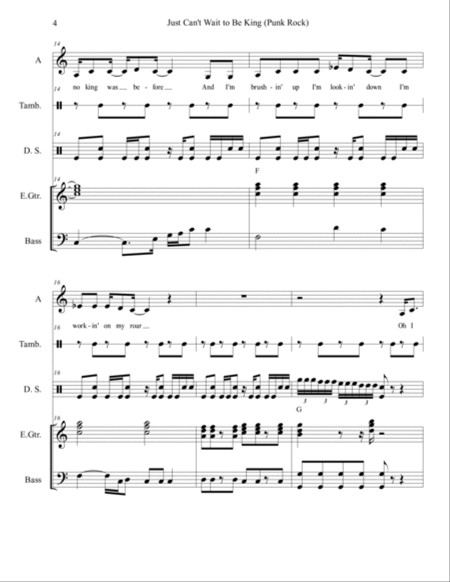 I Just Can't Wait To Be King Bass Guitar scores gallery preview page 4