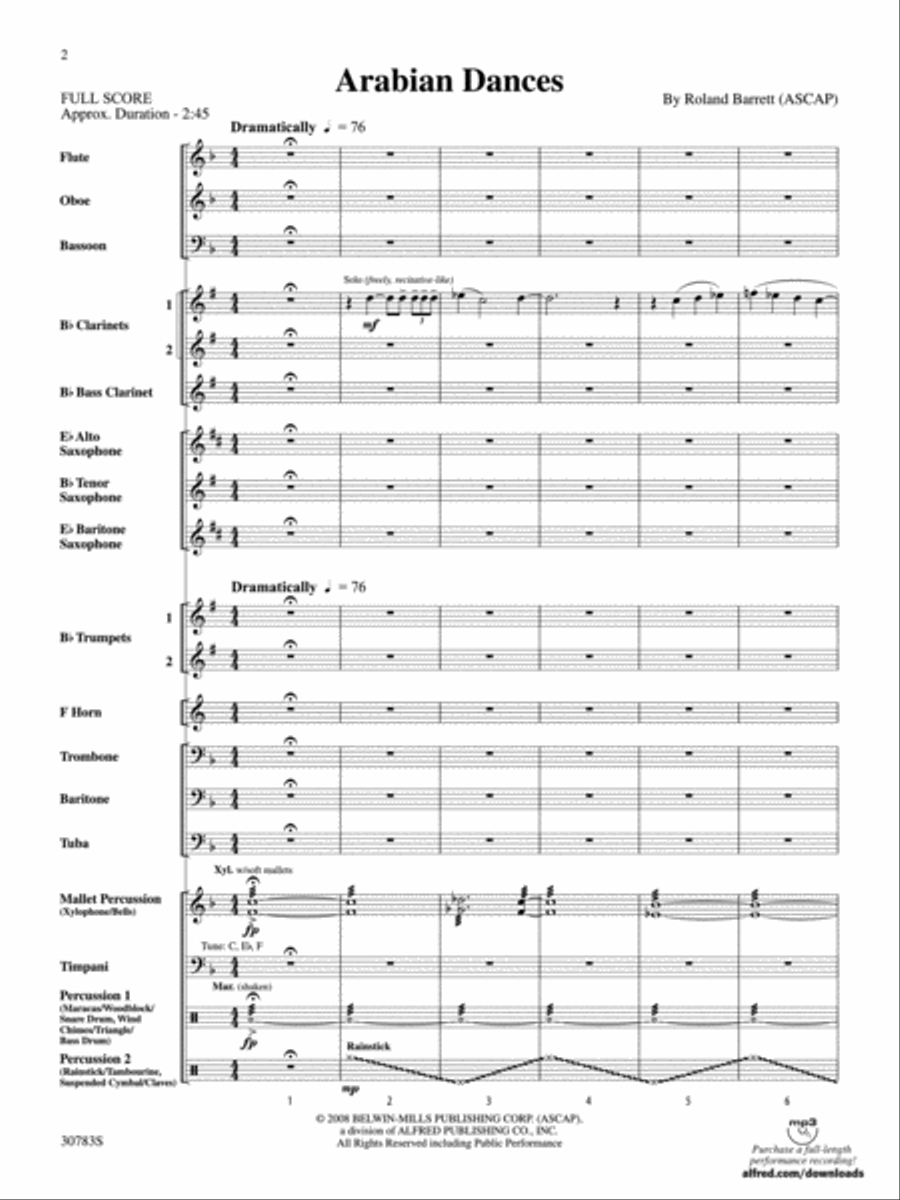 Arabian Dances Arabian Dances Concert Band scores gallery preview page 2