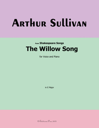 Book cover for The Willow Song, by A. Sullivan, in E Major