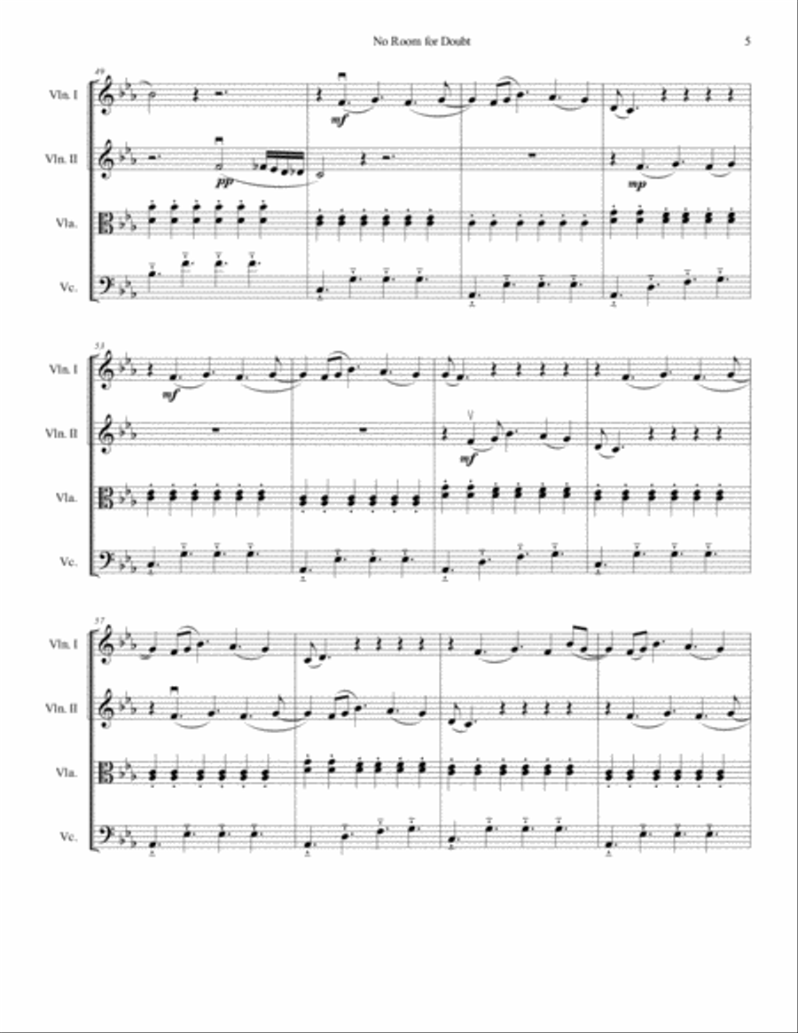 No Room For Doubt No Room For Doubt String Quartet scores gallery preview page 5