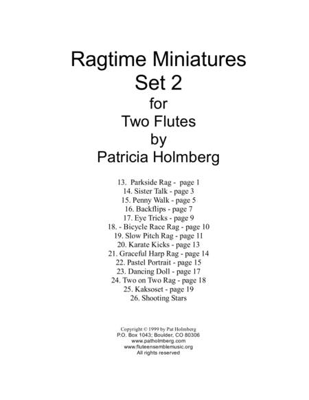 Ragtime Miniatures for Two Flutes - Set 2