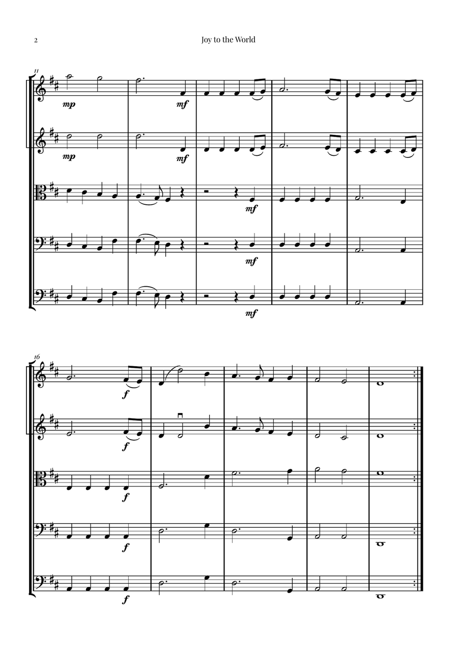 Joy to the World | STUNNING Arrangement String Orchestra scores gallery preview page 2