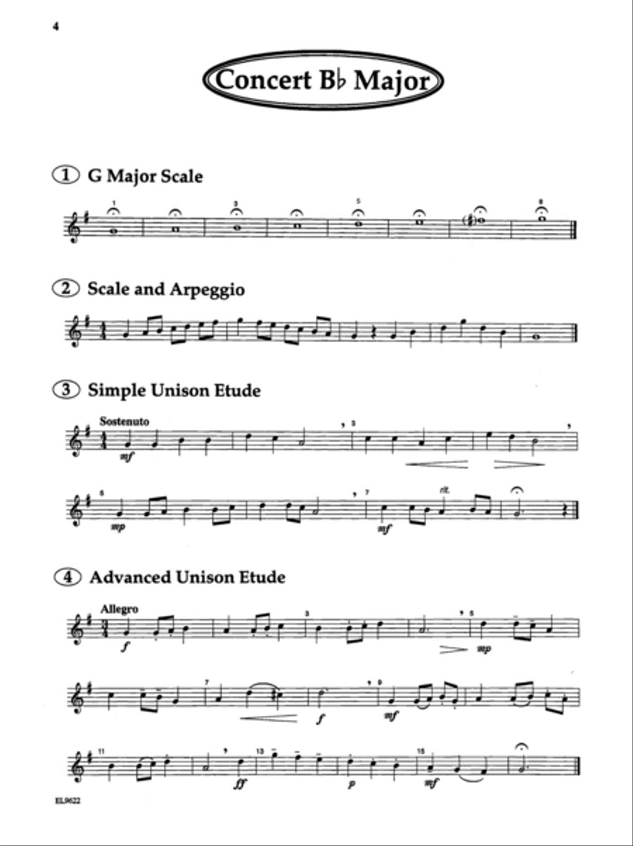 Directional Warm-Ups for Band (concert band method book - Part Book Set C: Bari Sax, Alto/Bass Clar. Concert Band scores gallery preview page 4