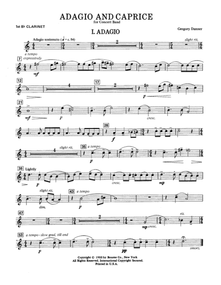 Adagio and Caprice - 1st Bb Clarinet