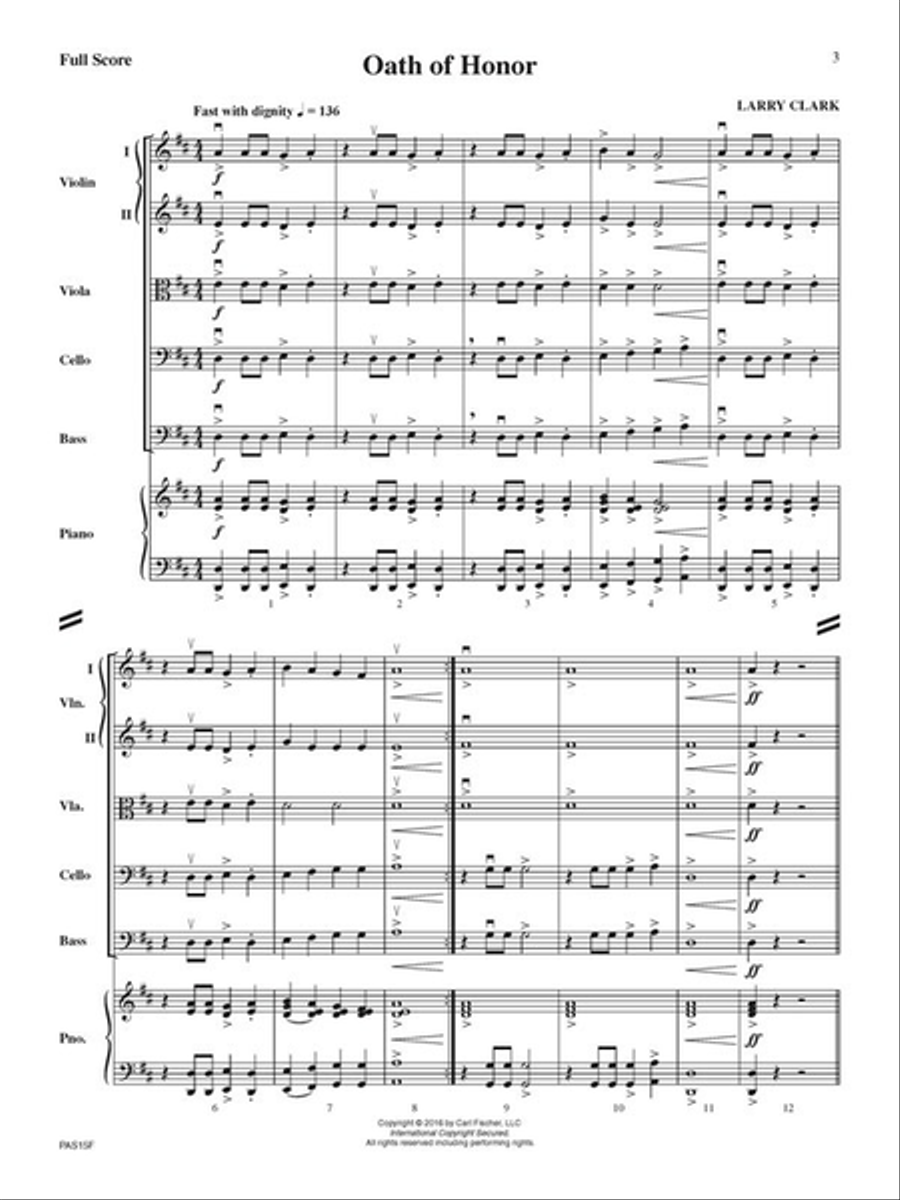 Oath of Honor Oath of Honor String Orchestra scores gallery preview page 2