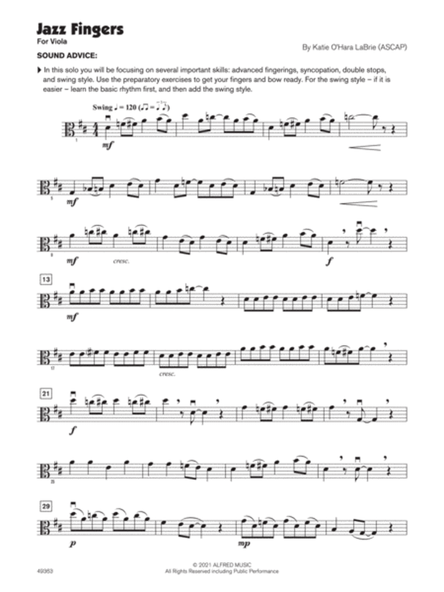 Jazz Fingers (Sound Innovations Soloist, Viola)