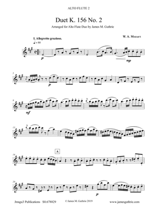 Mozart: Duet K. 156 No. 2 for Alto Flute Duo