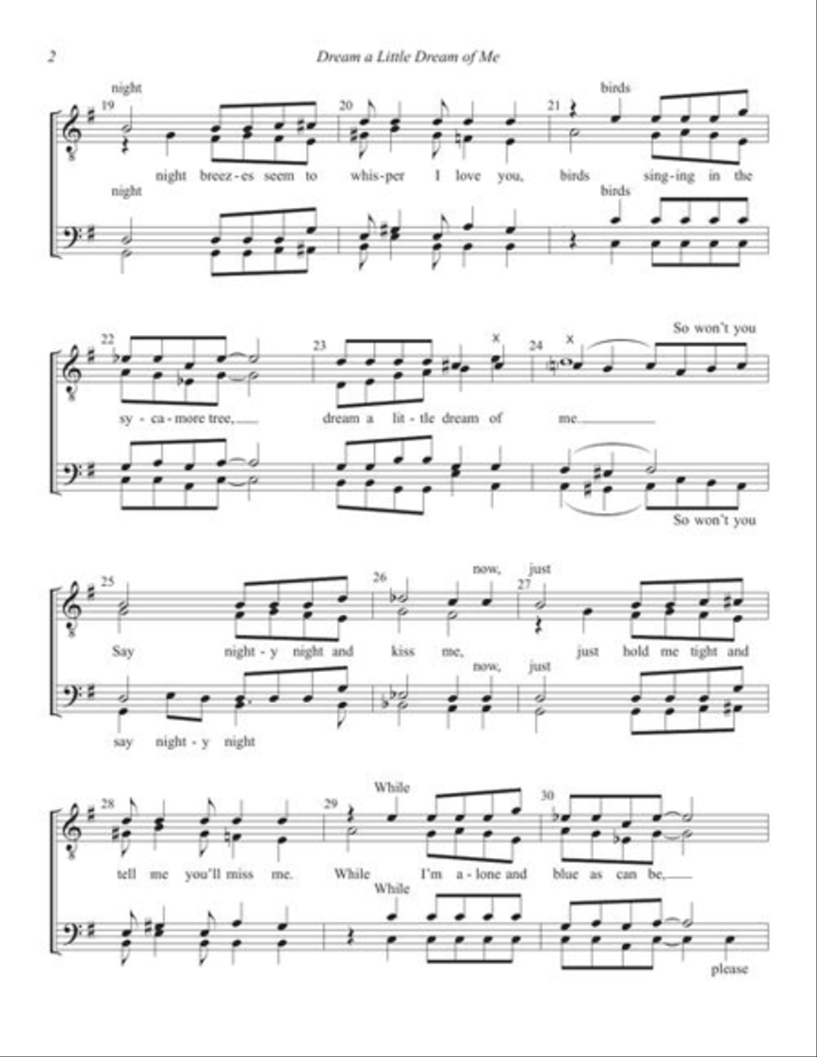 Dream a Little Dream of Me TTBB scores gallery preview page 4