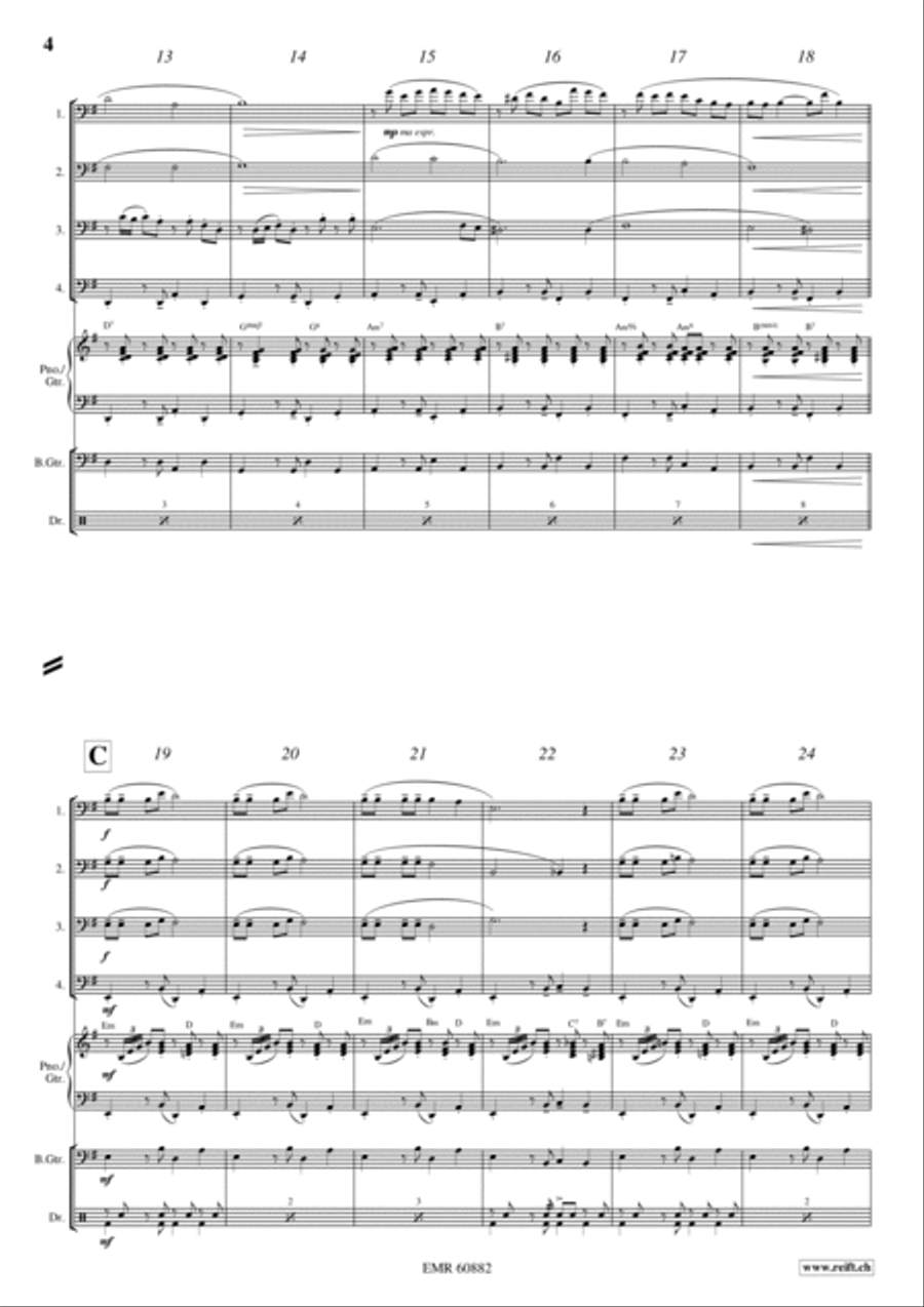 El Despedida Trombone Quartet scores gallery preview page 4