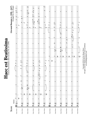Haec est Beatissima for Trombone or Low Brass Duodectet (12 Part Ensemble)
