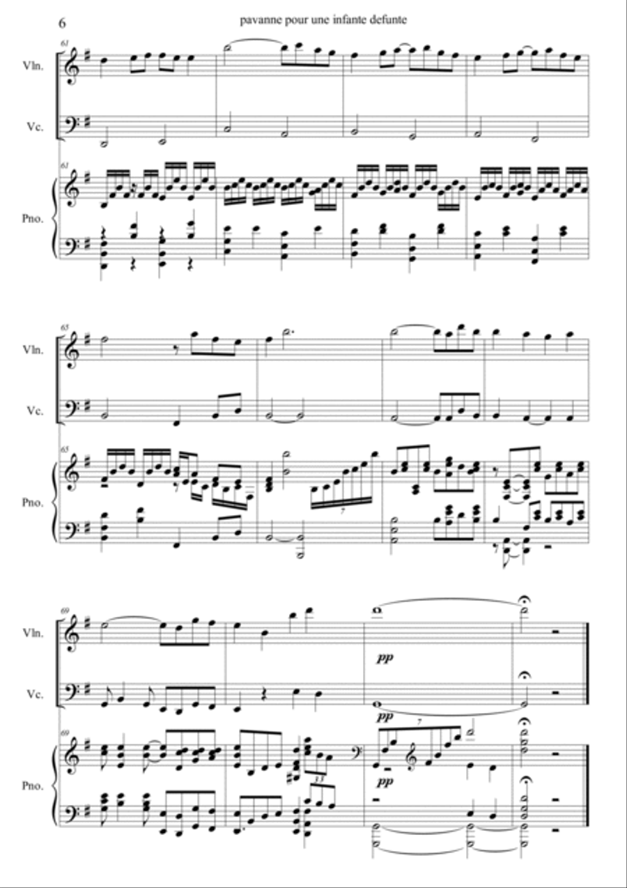 Pavanne Pour Une Infante Defunte Piano Trio scores gallery preview page 6