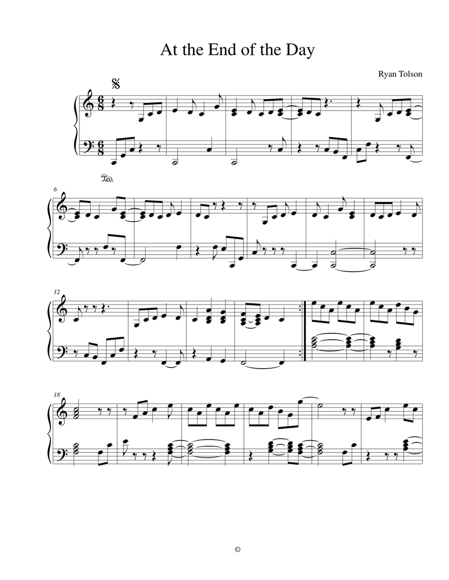 At the End of the Day Piano Solo scores gallery preview page 1