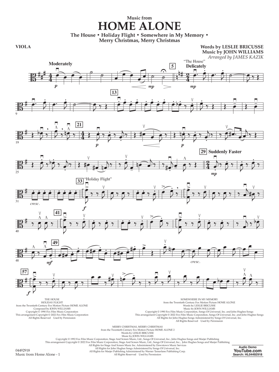 Music from Home Alone - Viola String Orchestra scores gallery preview page 1
