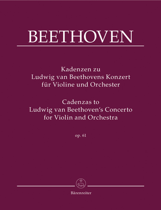 Book cover for Cadenzas to Beethovens Violin Concerto for Violin and Orchestra op. 61