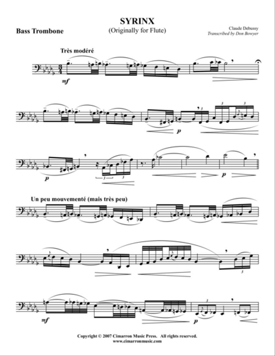 Syrinx Bass Trombone scores gallery preview page 1