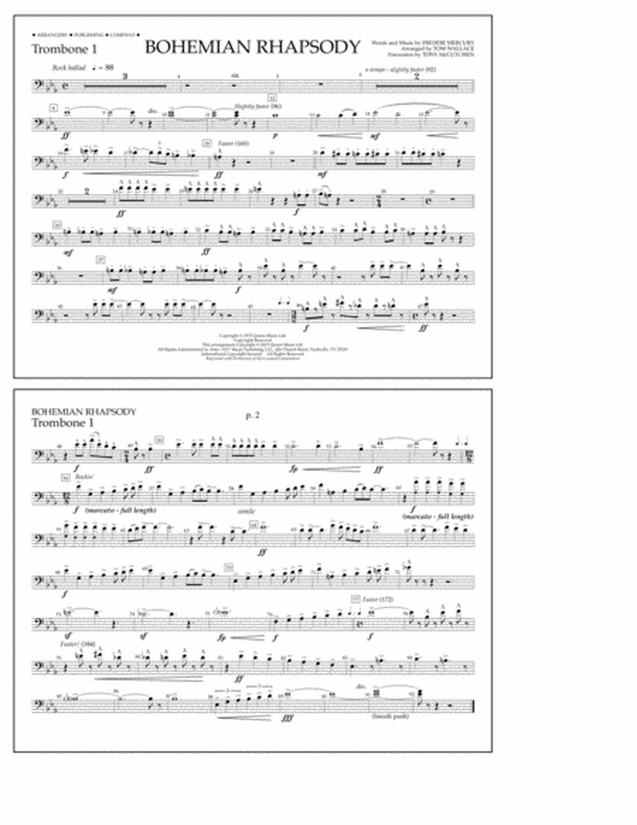 Bohemian Rhapsody - Trombone 1