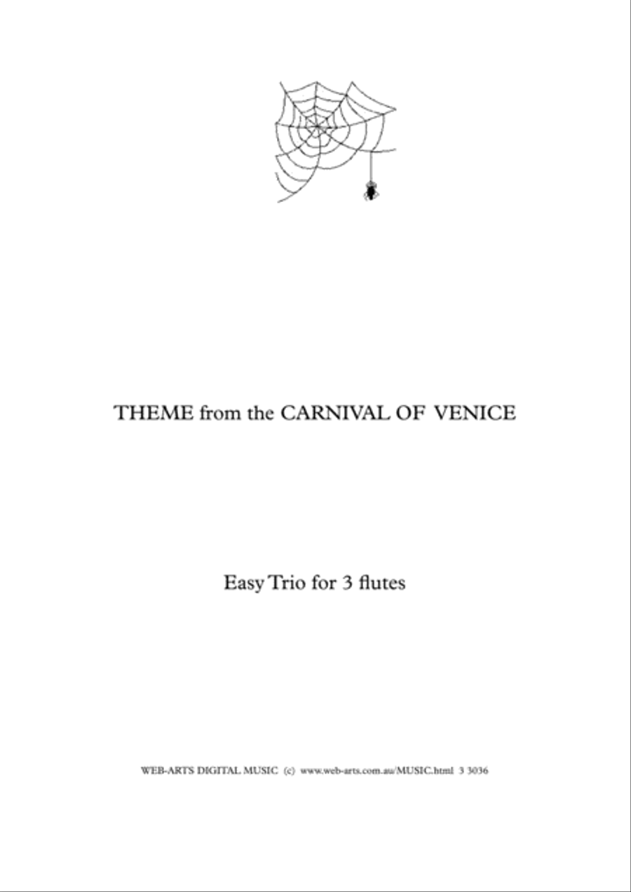 CARNIVAL OF VENICE THEME easy trio for 3 flutes Flute Trio scores gallery preview page 1