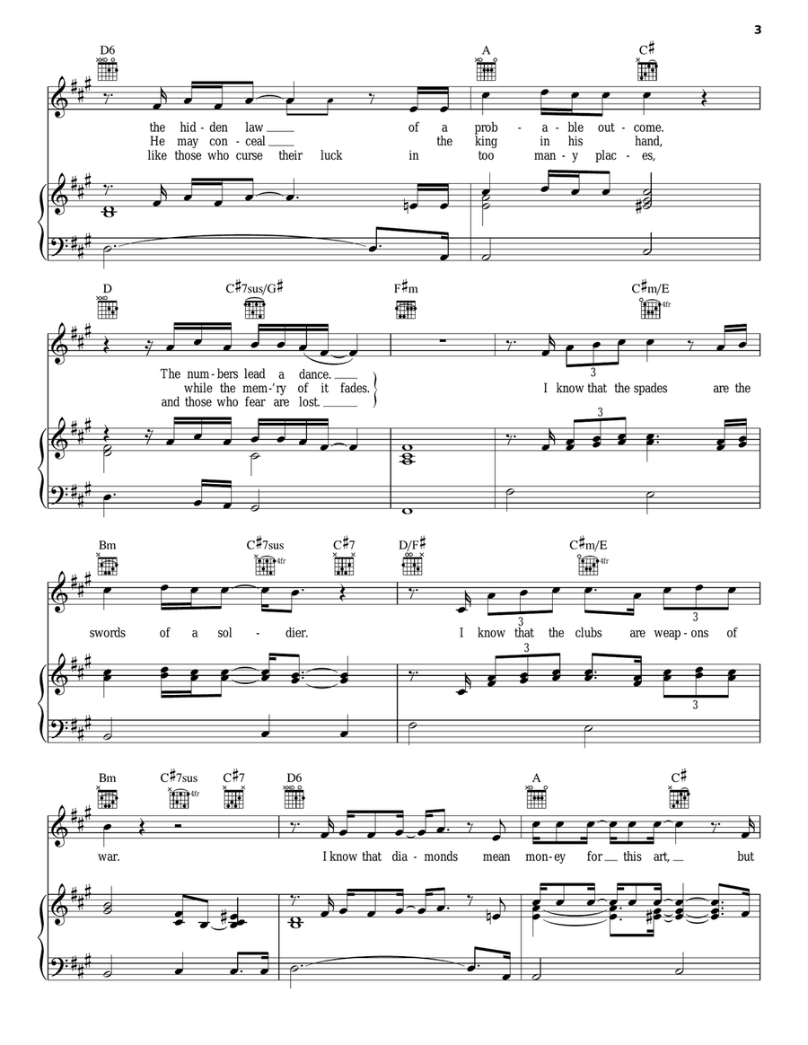 Shape Of My Heart Piano, Vocal, Guitar scores gallery preview page 3