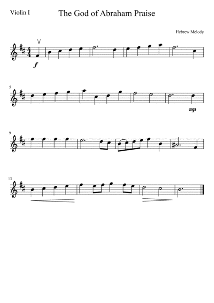 The God of Abraham Praise String Quartet scores gallery preview page 3