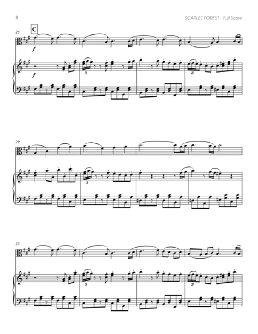 Scarlet Forest (from DELTARUNE) (for Solo Viola with Piano Accompaniment) Piano Accompaniment scores gallery preview page 4