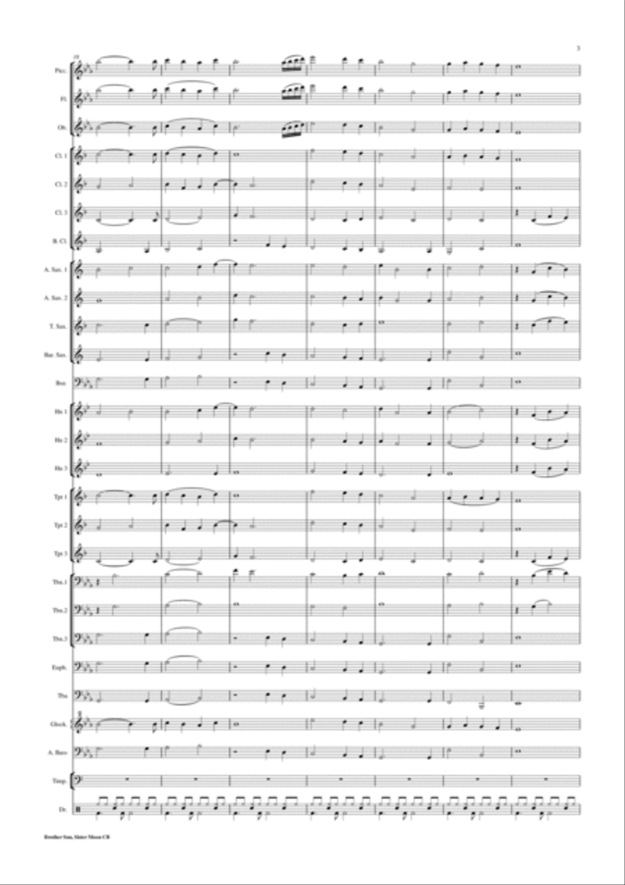 Brother Sun, Sister Moon Concert Band scores gallery preview page 4