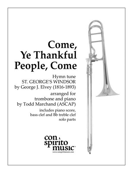 Come, Ye Thankful People, Come - trombone, piano image number null