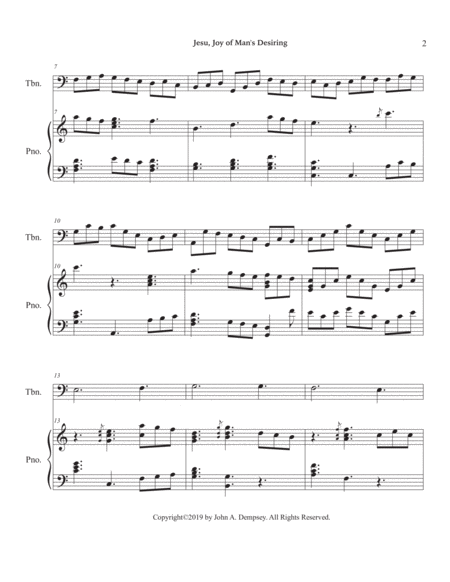 Jesu, Joy of Man's Desiring (Trombone and Piano) image number null