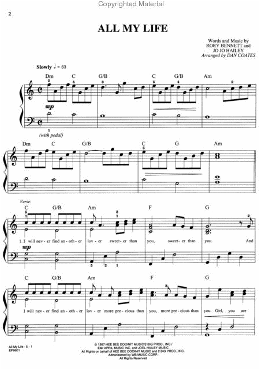 All My Life All My Life Small Ensemble scores gallery preview page 2