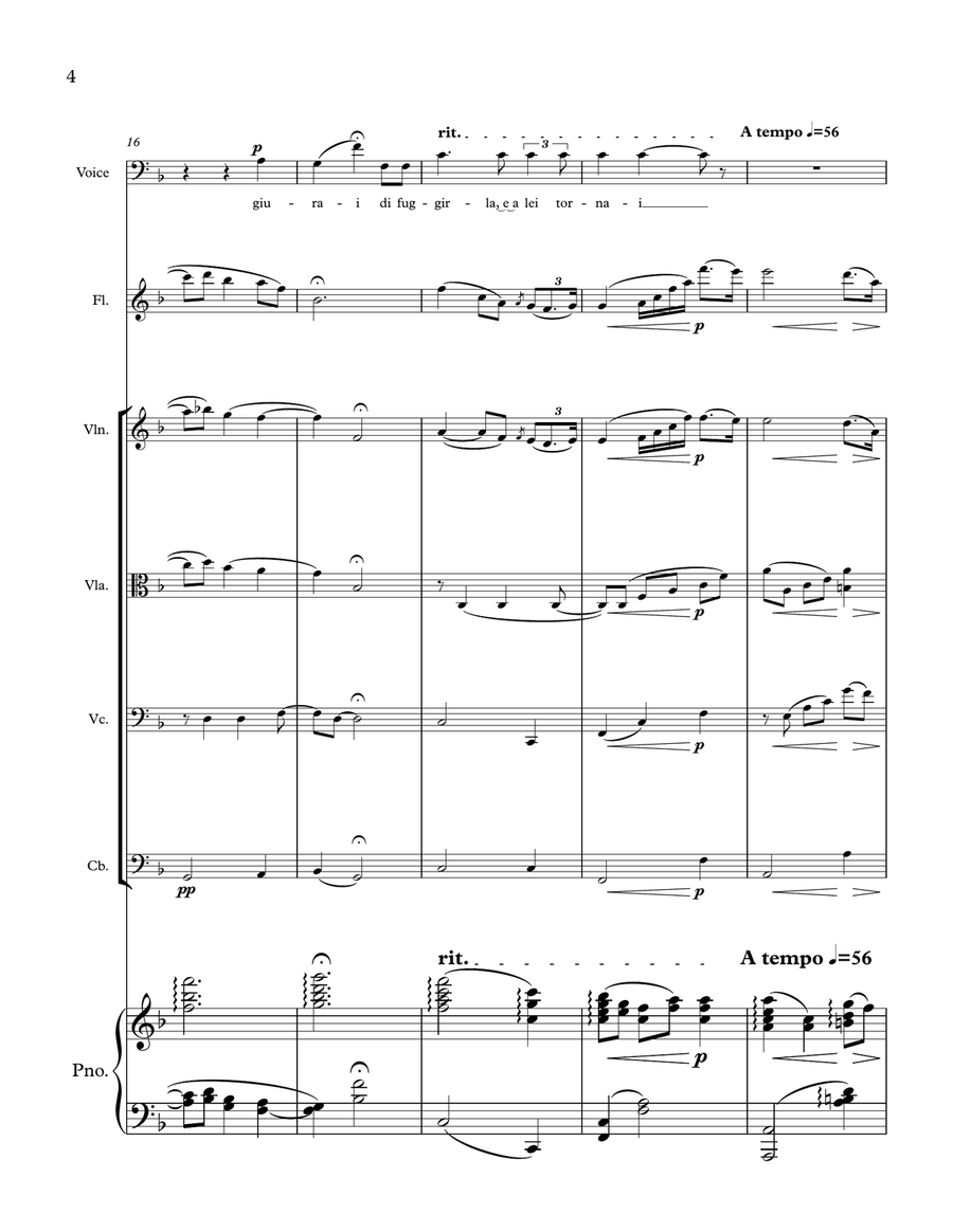 Questo amor, vergogna mia from the Opera Edgar Large Ensemble scores gallery preview page 4