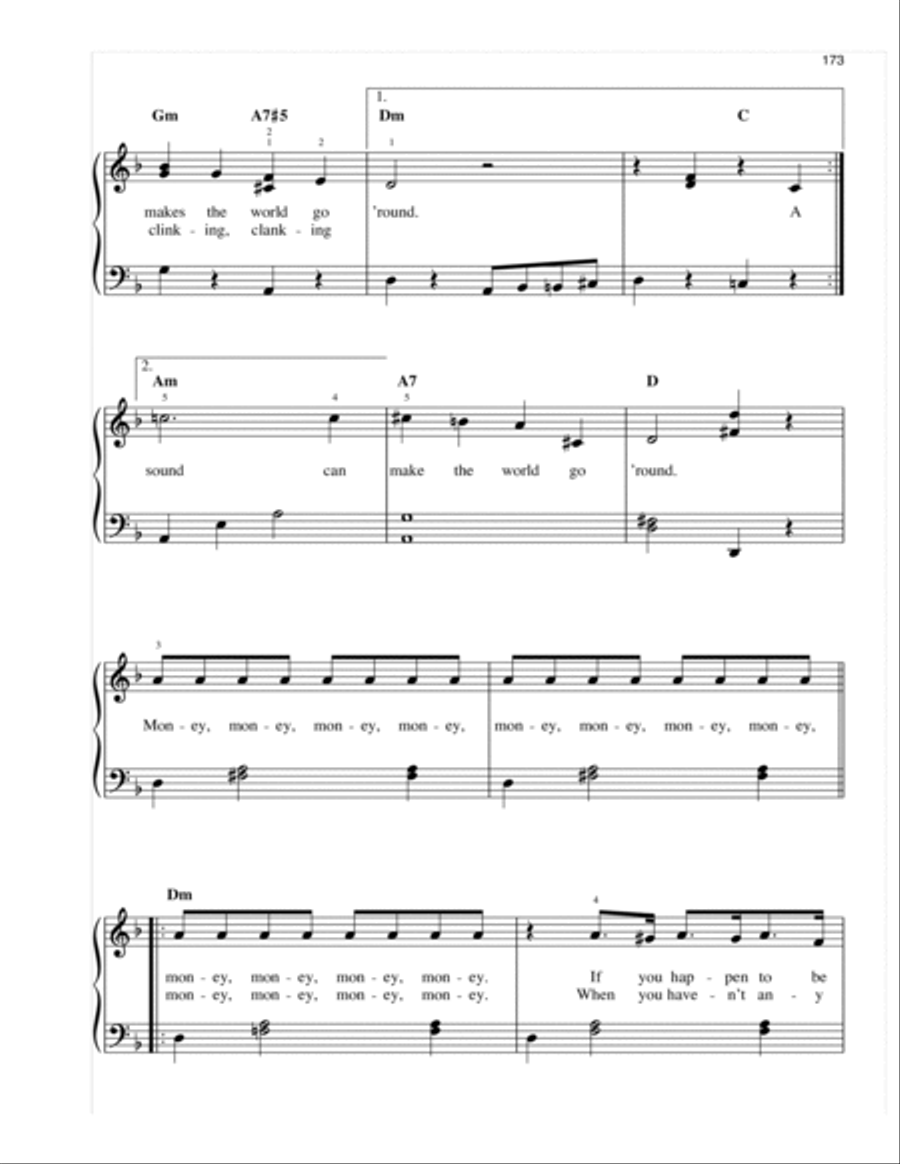 Money, Money Money, Money Easy Piano scores gallery preview page 2