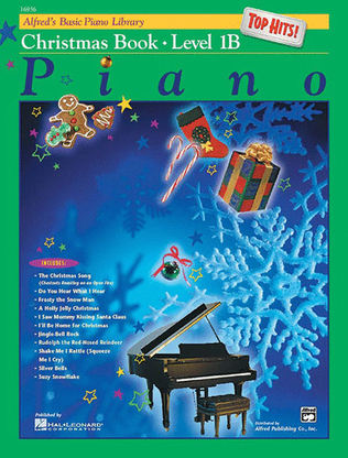 Book cover for Alfred's Basic Piano Library Top Hits! Christmas, Book 1B