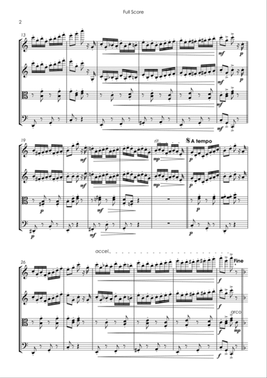 Pizzicati from ’Sylvia’ - string quartet String Quartet scores gallery preview page 6
