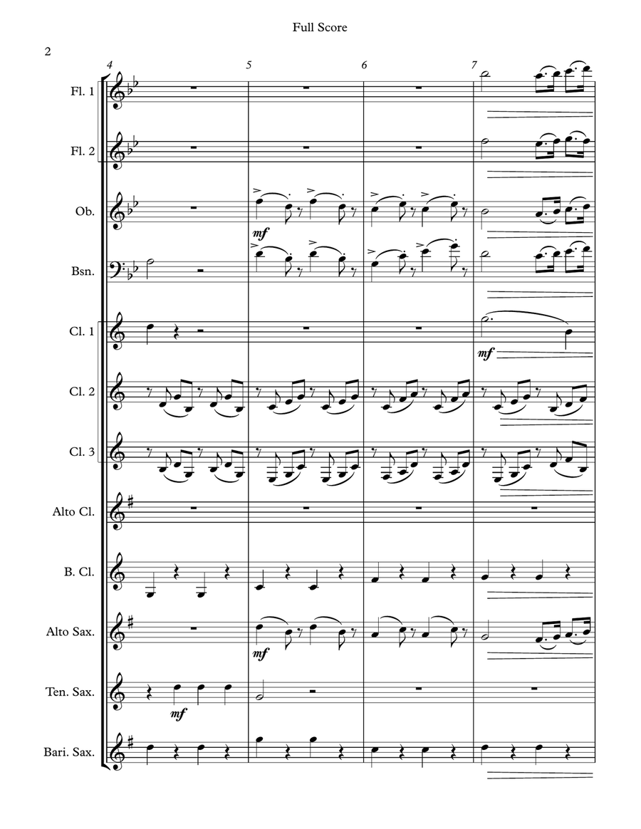 Voi Che Sapete - for woodwind choir Large Ensemble scores gallery preview page 2