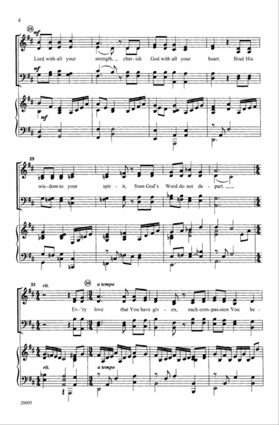 Write Your Word Upon My Heart 4-Part scores gallery preview page 4