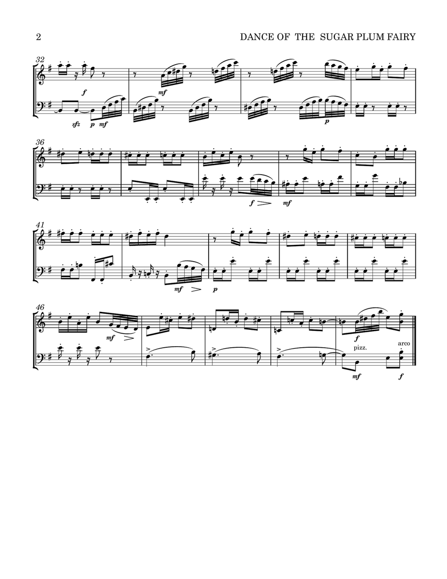 Dance of the Sugar Plum Fairy from The Nutcracker-Violin Cello Duet String Duet scores gallery preview page 3