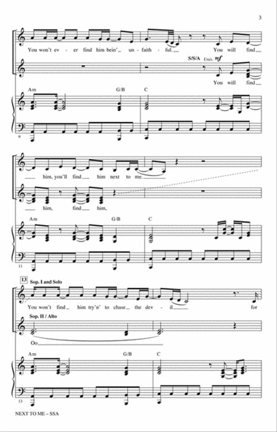 Next to Me Show Choir scores gallery preview page 3