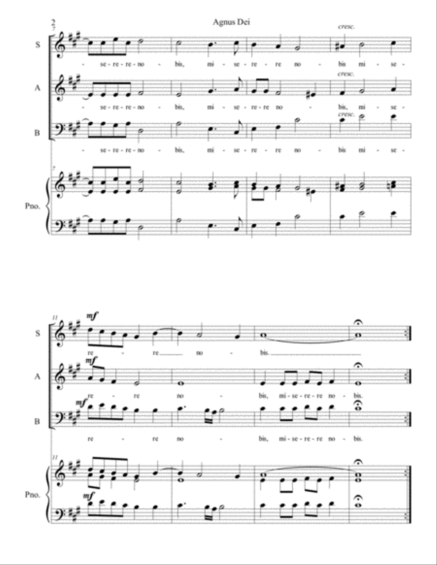 Agnus Dei Agnus Dei 3-Part scores gallery preview page 2