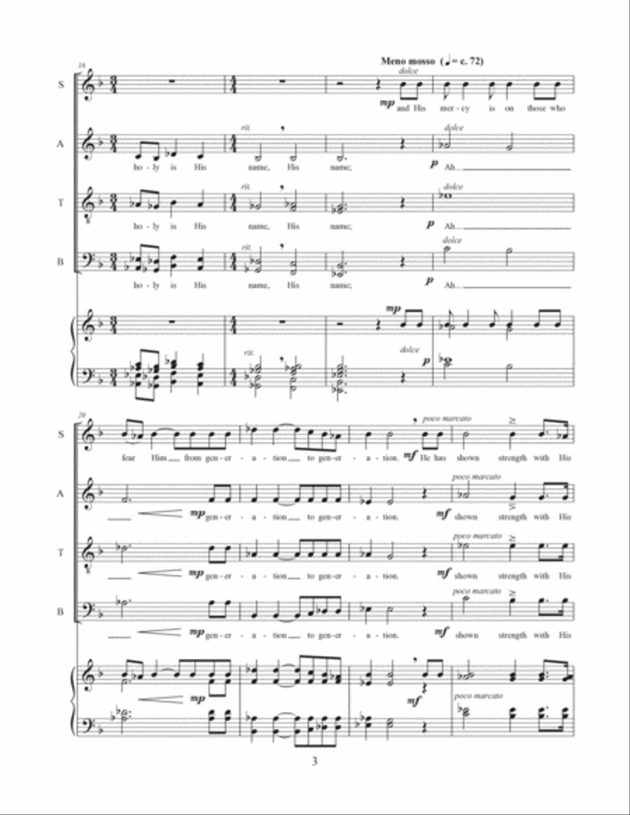 Magnificat (SATBdiv with Optional Keyboard) Divisi scores gallery preview page 4