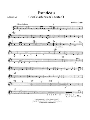 Rondeau (Theme from Masterpiece Theatre): 2nd F Horn