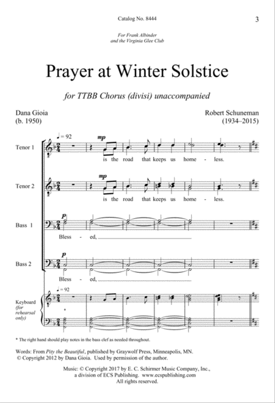 Prayer at Winter Solstice TTBB scores gallery preview page 3