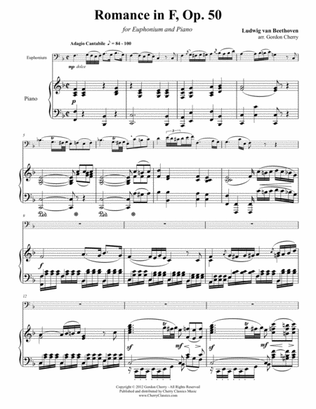 Romance No. 2 in F, Op. 50 for Euphonium & Piano