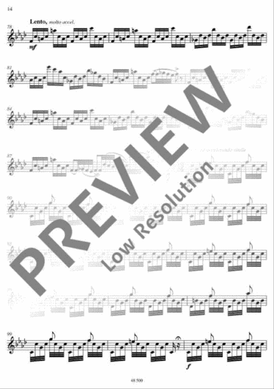 3 virtuoso Flamenco Studies Flute Solo scores gallery preview page 15