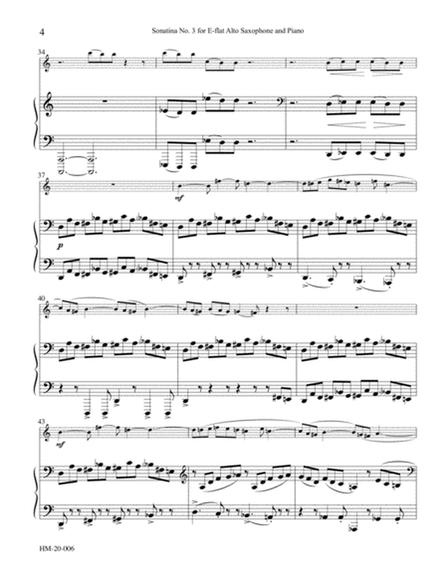 Sonatina No. 3 for Alto Saxophone and Piano