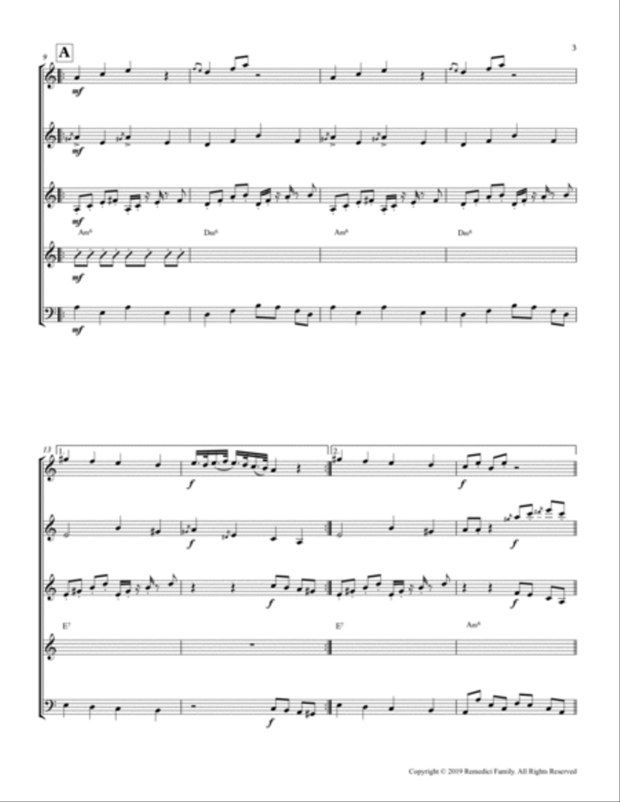 Django Djingle for Guitar Ensemble Guitar Ensemble scores gallery preview page 6