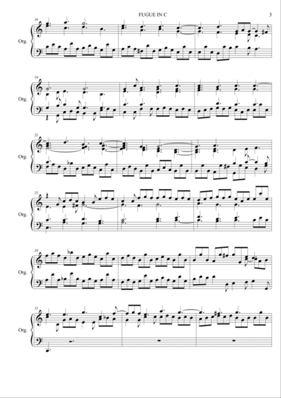 BUXTEHUDE - FUGUE IN C - BUXWV 174 - For organ BUXTEHUDE - FUGUE IN C - BUXWV 174 - For organ Organ Solo scores gallery preview page 3