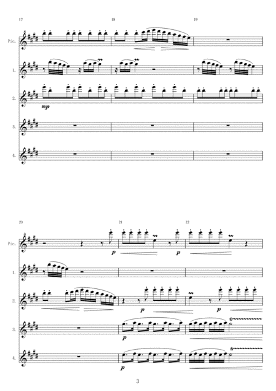 <Piccolo/Flute Quintet> La Primavera 1st Mov. from 