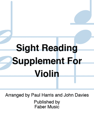 Book cover for Sight Reading Supplement For Violin