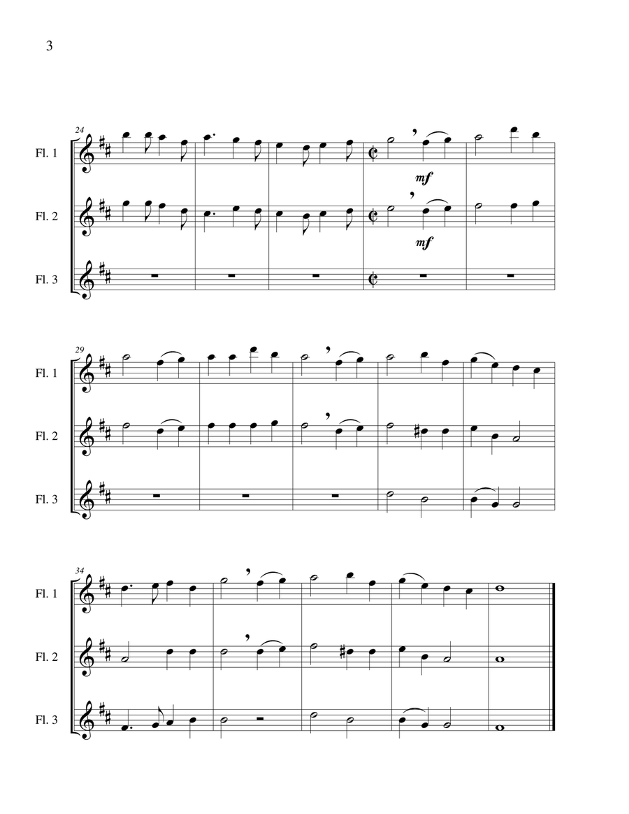 Here We Come A-Caroling - Flute Trio Flute Trio scores gallery preview page 5