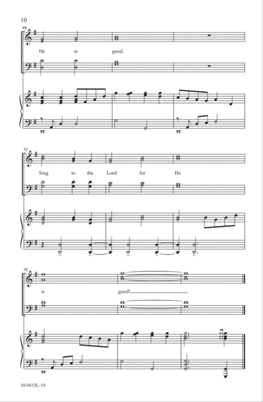 Sing to God for He Is Good 4-Part scores gallery preview page 10